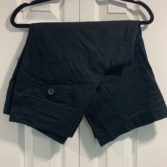 Black Larry Levine Stretch Wide Leg Capri - Picture 1 of 6